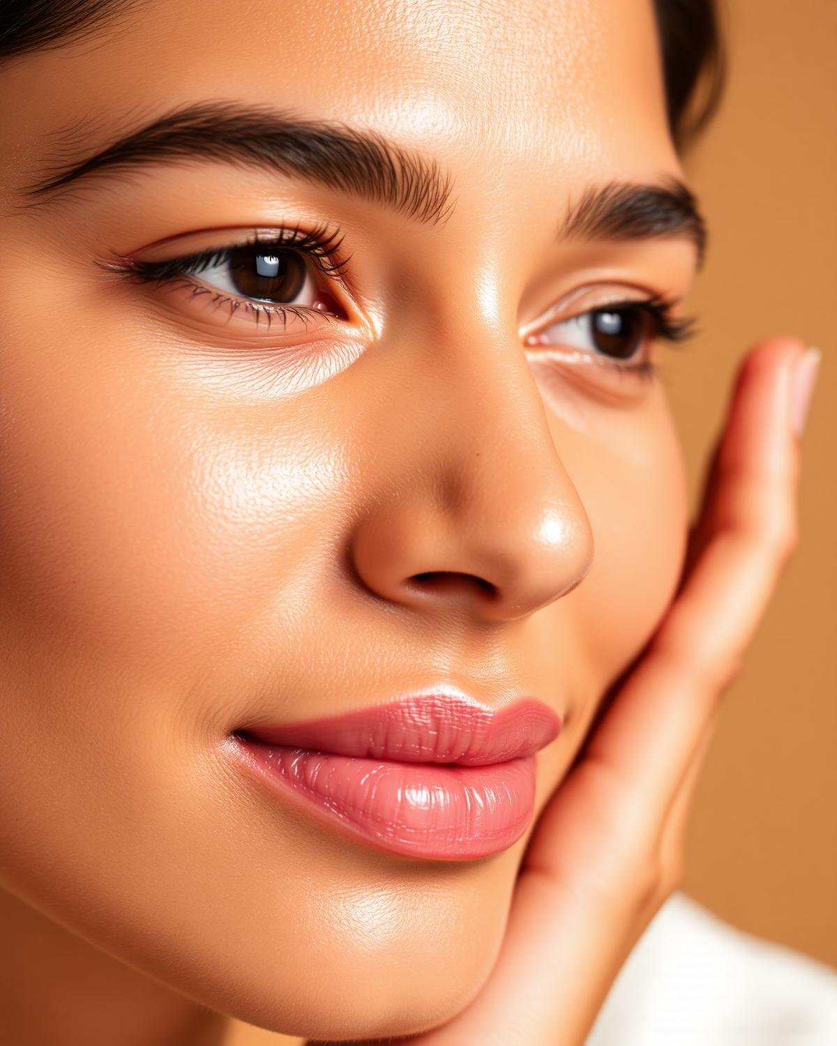 Radiant skin after a facial treatment